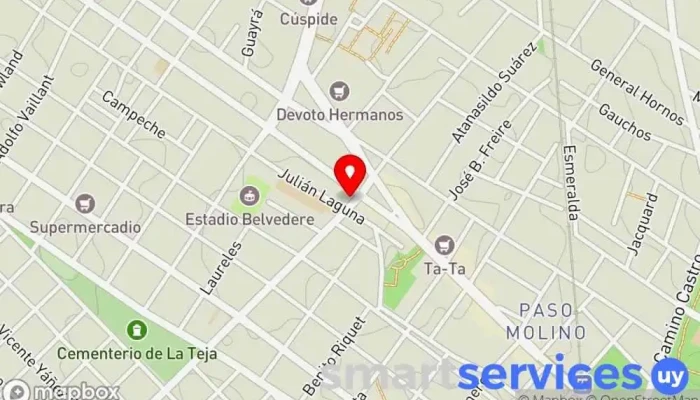 mapa de Óptica Denis Óptica en Montevideo