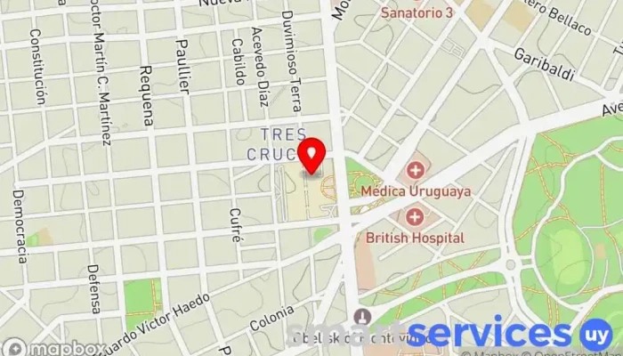 mapa de Óptica Estela Jinchuk Óptica en Montevideo