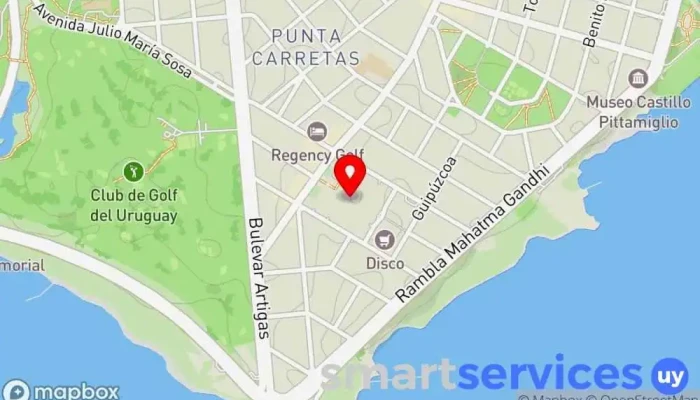 mapa de Óptica Estela Jinchuk Óptica en Montevideo
