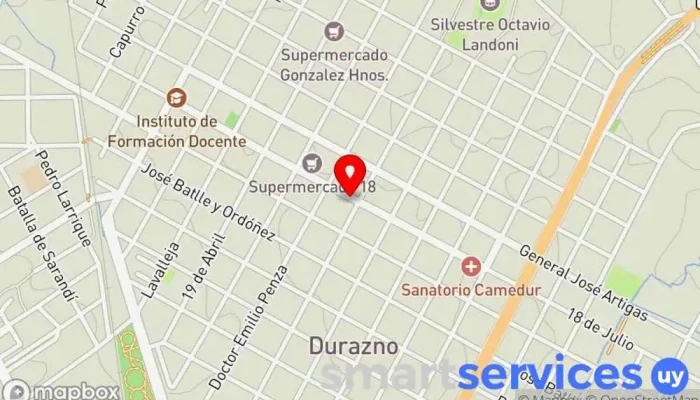 mapa de Optica FLorida Óptica en Durazno