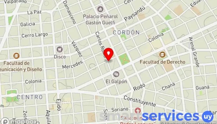 mapa de Óptica Fornio Óptica en Montevideo