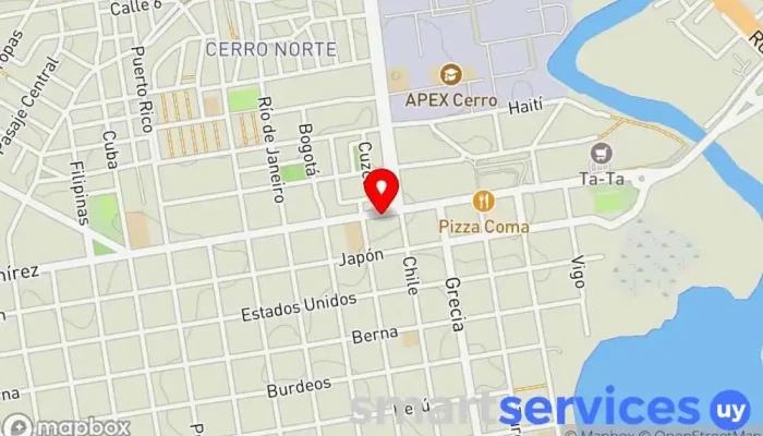 mapa de Optica Fortaleza Óptica en Montevideo