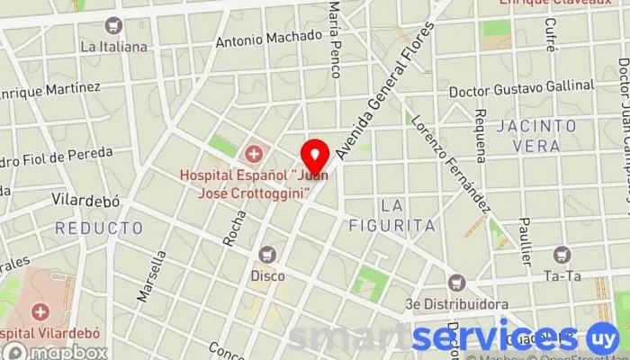 mapa de Óptica Goes Óptica, Proveedor de lentes de contacto en Montevideo