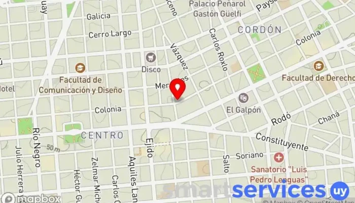 mapa de Óptica Guzmán Óptica en Montevideo