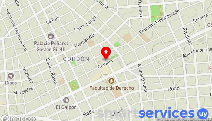 mapa de Optica Italiana Óptica en Montevideo