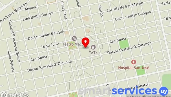 mapa de Óptica La Lenteria Óptica en San José de Mayo
