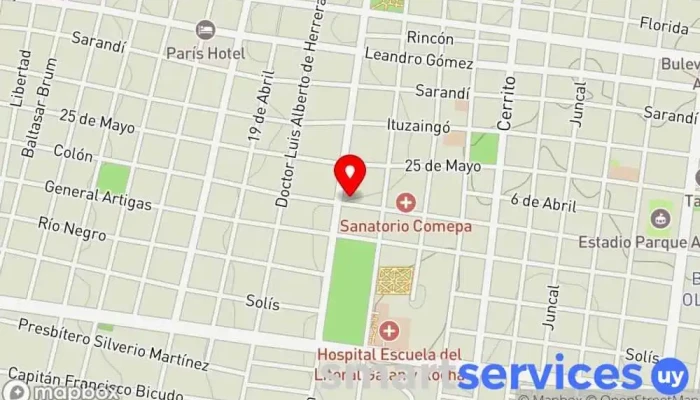 mapa de Óptica La Milagrosa Óptica en Paysandú