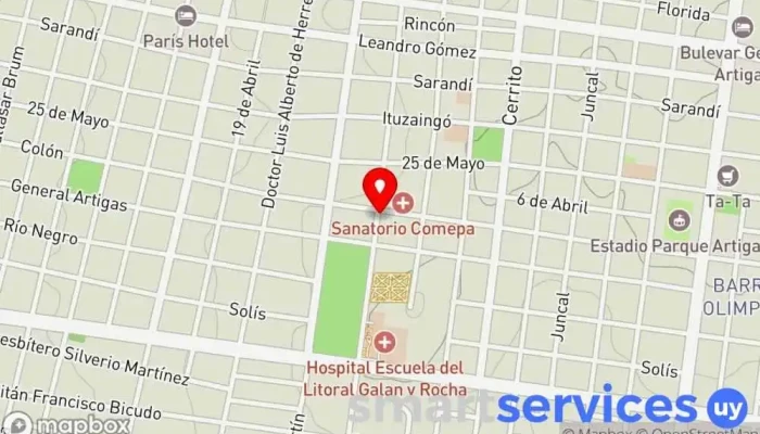 mapa de Optica Lauren Optical wholesaler en Paysandú