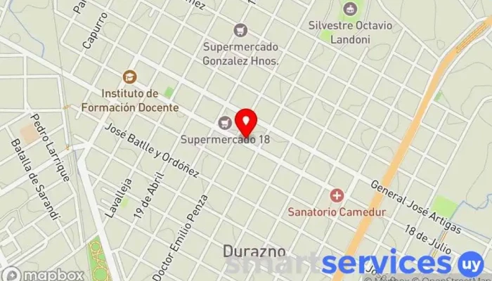 mapa de Optica Lombardi Óptica, Tienda de audífonos en Durazno