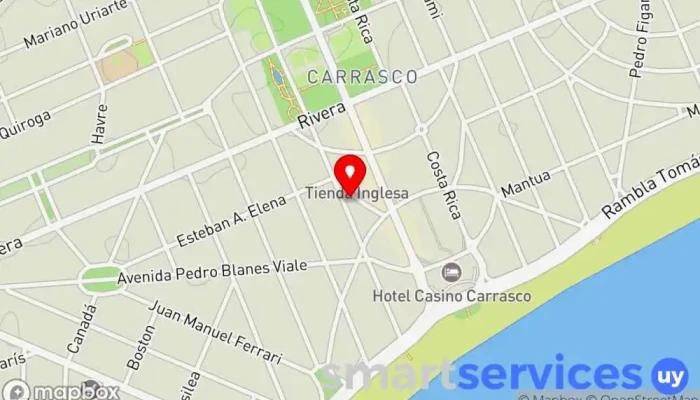 mapa de Óptica Meerhoff Carrasco Óptica, Proveedor de lentes de contacto, Glasses repair service, Tienda de gafas de sol en Montevideo