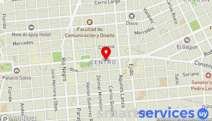 mapa de Óptica Meerhoff Centro Óptica en Montevideo