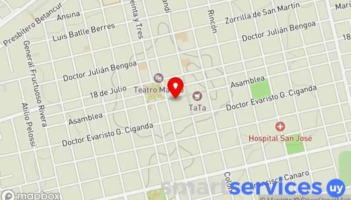 mapa de Optica Natalia Placeres  en San José de Mayo