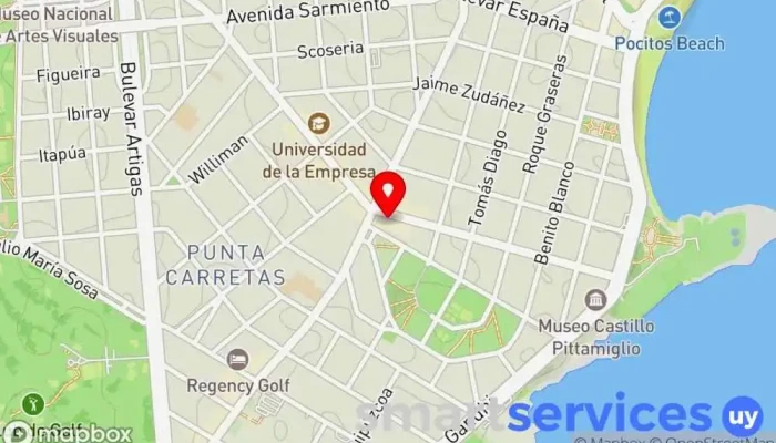 mapa de Optica Nova Óptica, Tienda de accesorios de moda en Montevideo