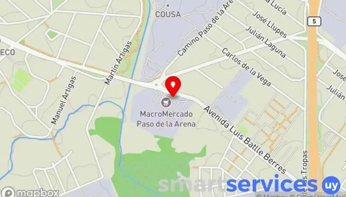 mapa de OPTICA PASO DE LA ARENA SUC. MACRO Óptica en Montevideo