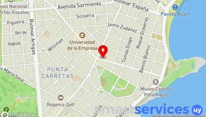 mapa de Óptica Prada Óptica en Montevideo