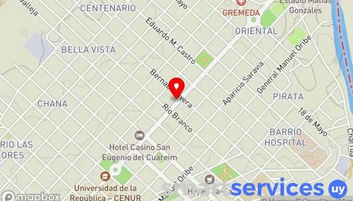 mapa de Optica Prisma Óptica en Artigas