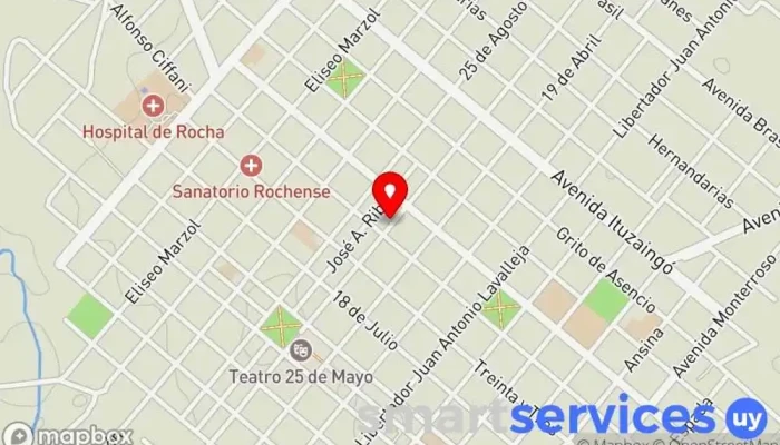 mapa de Óptica Prisma Óptica en Rocha