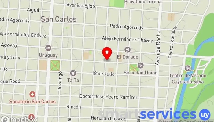 mapa de Óptica Pupila Óptica en San Carlos