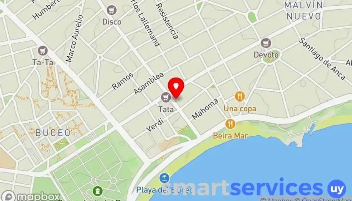 mapa de OPTICA SAONA Óptica en Montevideo