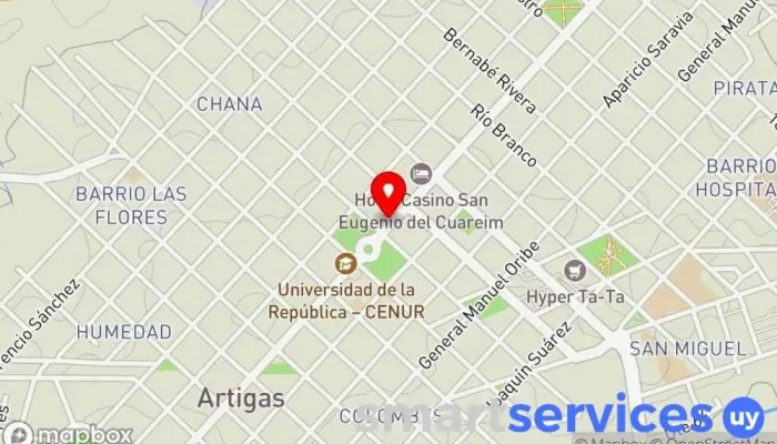 mapa de Óptica Sol Tienda de gafas de sol en Artigas