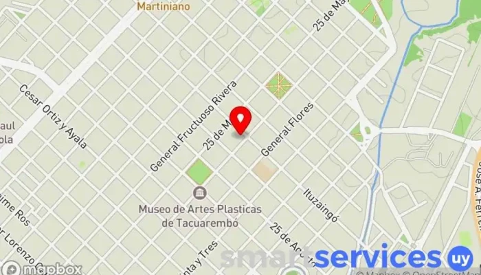 mapa de Óptica Tacuarembó Óptica, Centro comercial en Tacuarembó