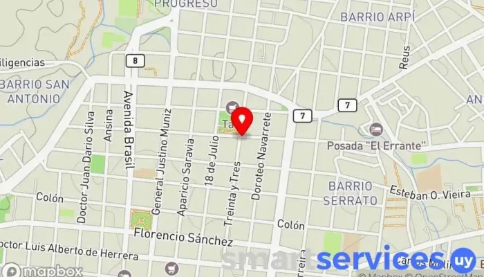 mapa de Óptica TU Visión Comercio en Melo