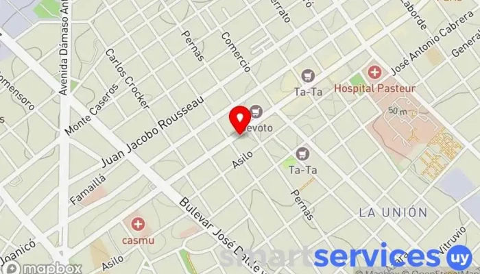 mapa de Óptica Unión Óptica en Montevideo