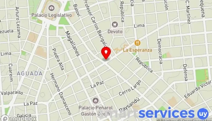 mapa de Optica Valdenegro Optometrista en Montevideo