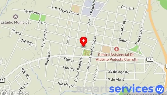 mapa de Optica varela Centro comercial en José Pedro Varela
