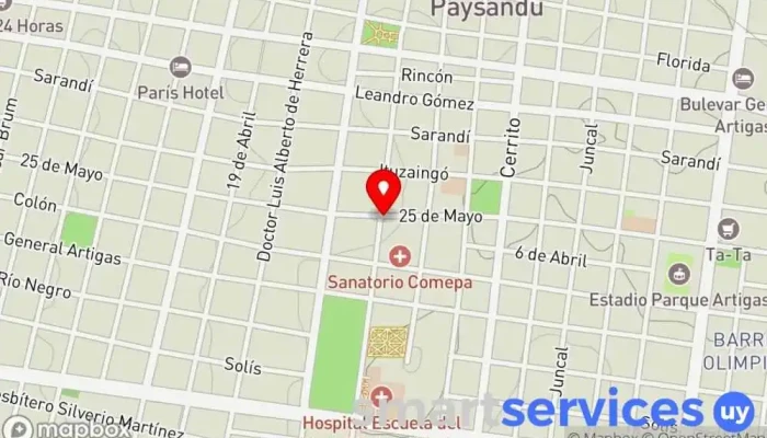 mapa de OPTICA VER + Óptica en Paysandú