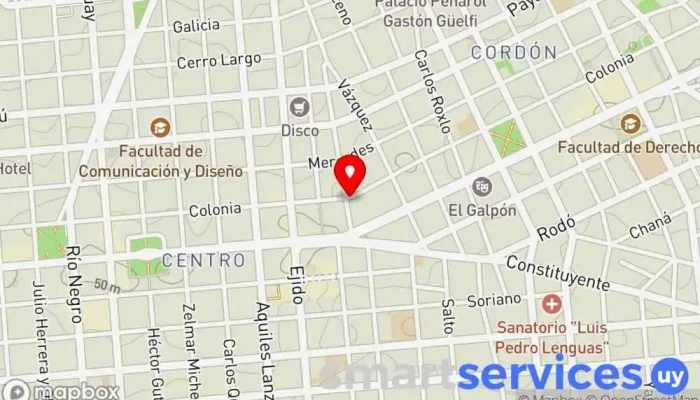 mapa de Óptica VIU Óptica en Montevideo