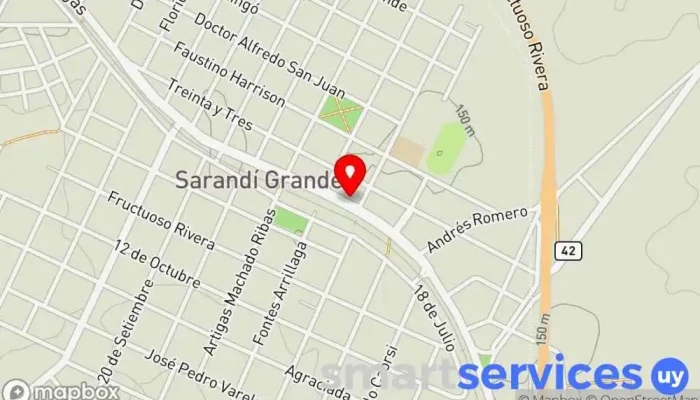 mapa de Óptica y joyería Málaga Óptica en Sarandí Grande