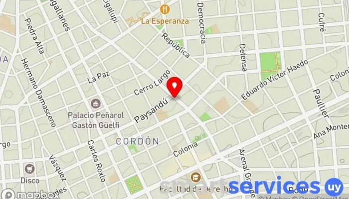 mapa de Óptica y joyeria Uruguay Óptica en Montevideo