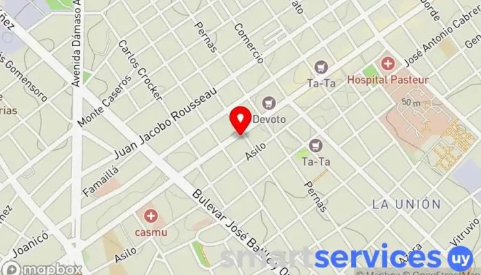 mapa de Óptica Zeta Óptica, Comercio en Montevideo