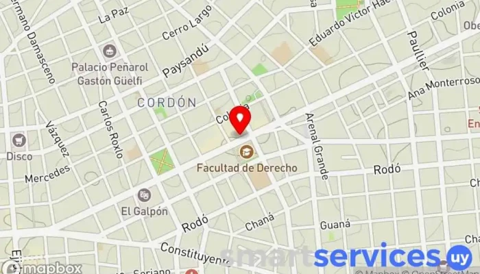 mapa de Opticas Sociales Óptica en Montevideo