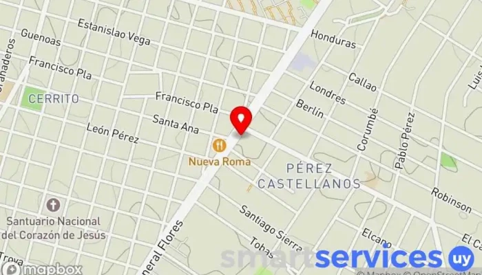 mapa de Optilent Servicios Comercio en Montevideo