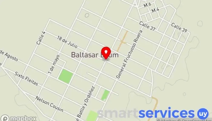 mapa de OSE BALTASAR BRUM Oficinas de empresa en Baltasar Brum