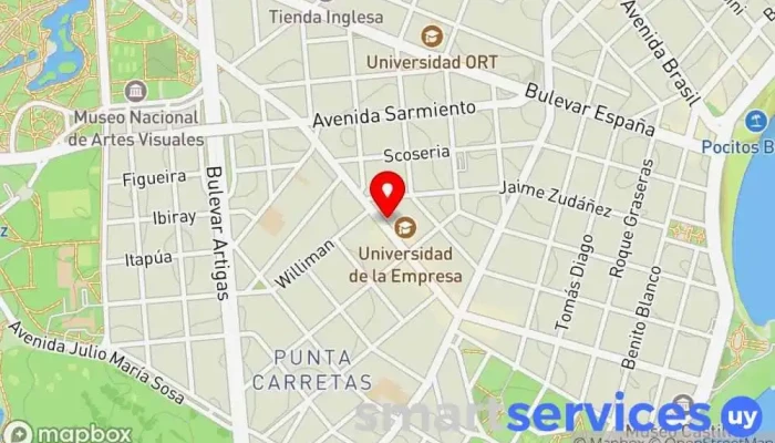mapa de Palumbo Opticos Pocitos Óptica, Proveedor de lentes de contacto en Montevideo