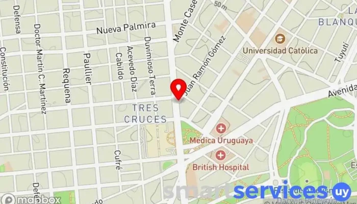 mapa de parada 2072 Bus stop en Montevideo