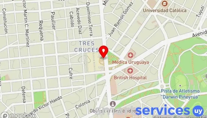 mapa de parada 2108 Bus stop en Montevideo