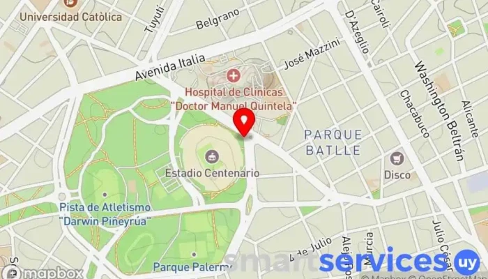 mapa de Parada 8 Bus Turístico Agencia de excursiones en autobús en Montevideo