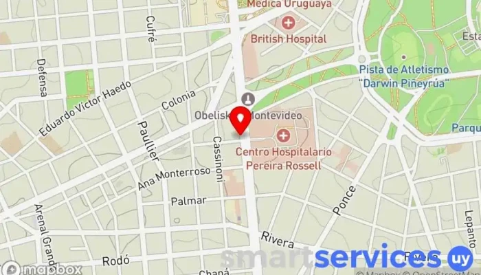 mapa de Parada de Omnibus  en Montevideo