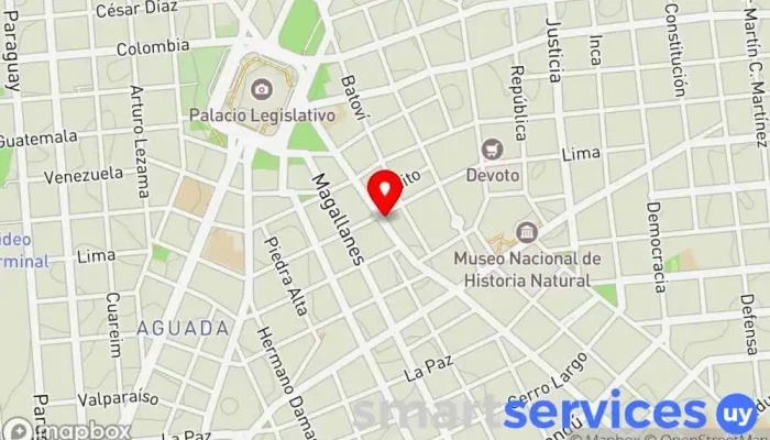 mapa de Parada de Ómnibus Estación de autobuses en Montevideo