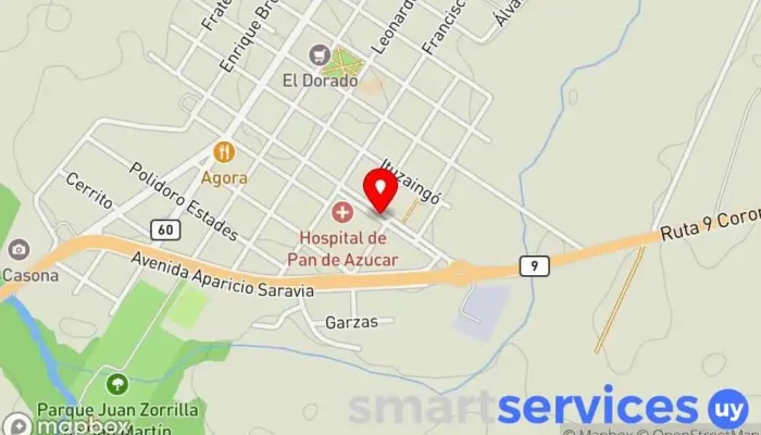 mapa de Parada interdepartamental  en Pan de Azúcar