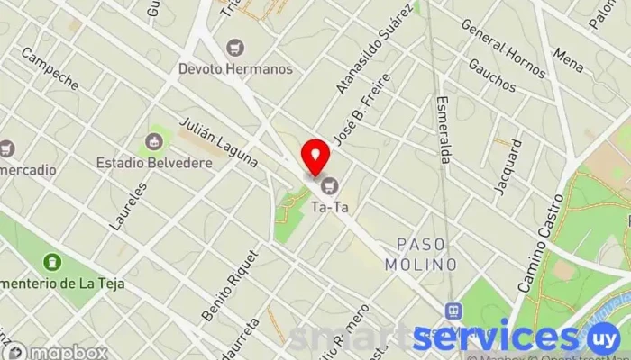 mapa de Paso molino Centro comercial en Montevideo