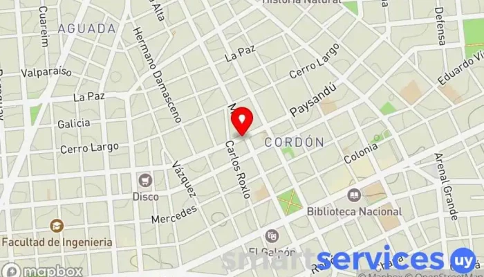 mapa de Paysandu Y Minas Bus stop en Montevideo