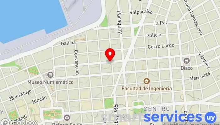 mapa de Paysandu Y Rio Negro Bus stop en Montevideo