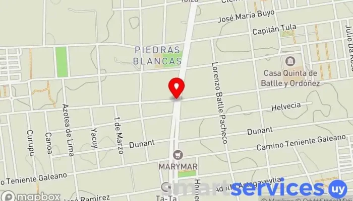 mapa de Piedras Blancas  en Montevideo