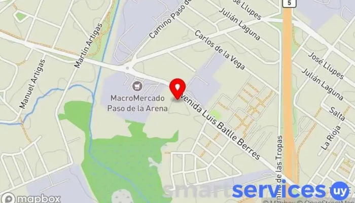 mapa de Planta Emisora de Sarandí Comunicaciónes Emisora de radio en Montevideo