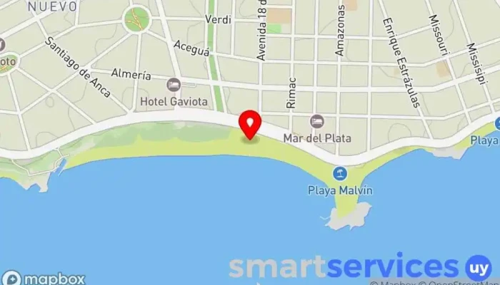 mapa de Playa Malvin playa en Montevideo